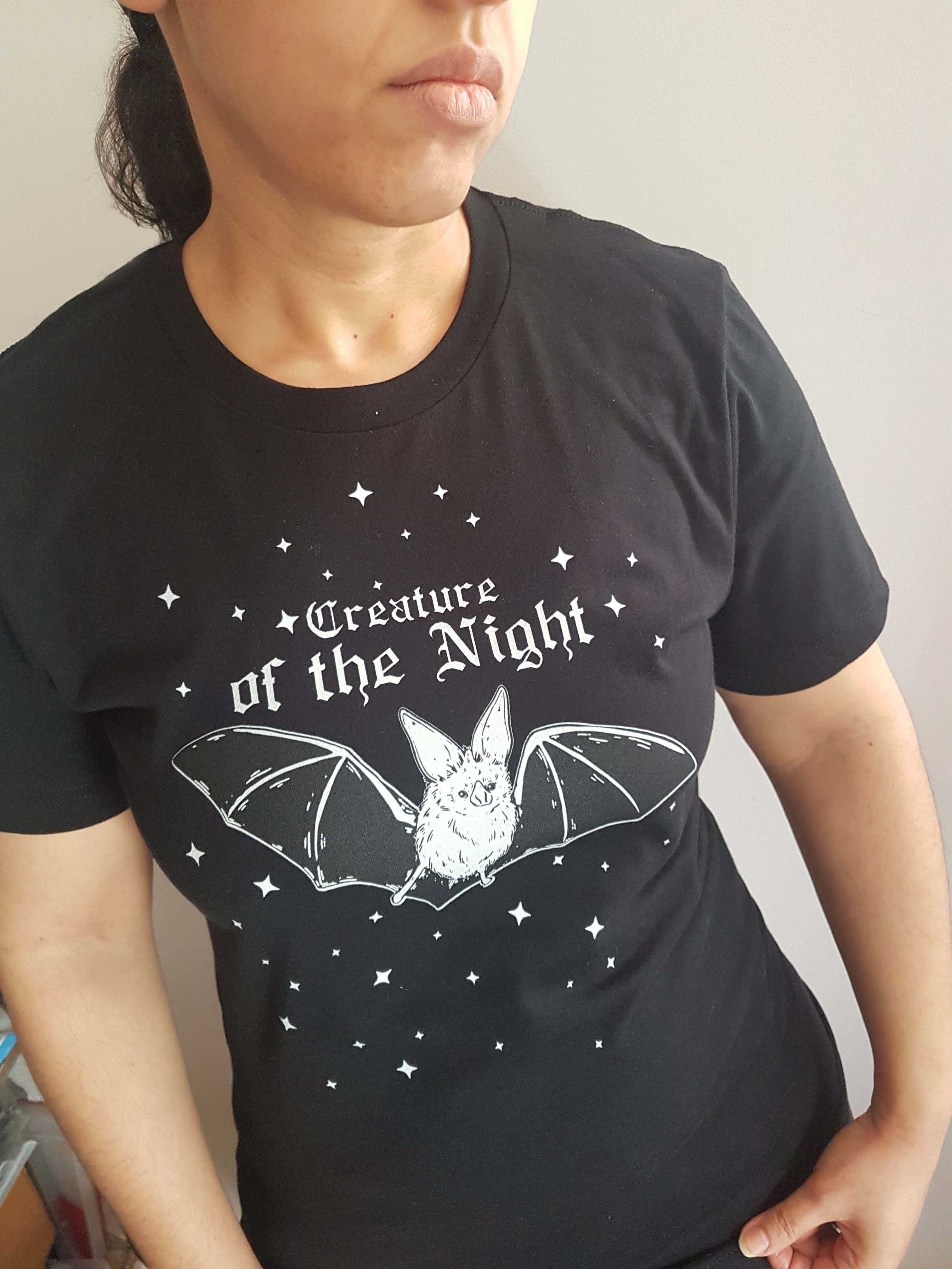 CREATURE OF THE NIGHT - creepy cute bat graphic t-shirt | THEBLACKWARDROBE.COM.