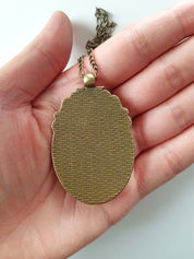 LARGE ROSE CAMEO NECKLACE | THEBLACKWARDROBE.COM.