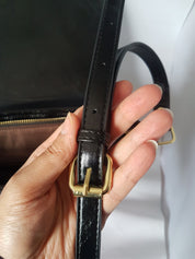 BLACK CROSSBODY SADDLE BAG | THEBLACKWARDROBE.COM.
