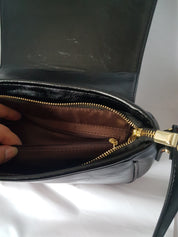 BLACK CROSSBODY SADDLE BAG | THEBLACKWARDROBE.COM.