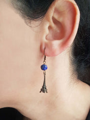 EIFFEL TOWER EARRINGS WITH LAPISLAZULIS