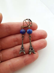 EIFFEL TOWER EARRINGS WITH LAPISLAZULIS