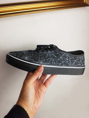 BLACK CANVAS CASUAL SHOES (spiderweb print)
