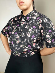 SHORT-SLEEVE COLLARED SHIRT (Spring Flying Bats print)