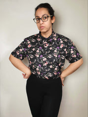 SHORT-SLEEVE COLLARED SHIRT (Spring Flying Bats print)