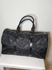 BLACK HOLDALL BAG (Ravens & Blossoms print)