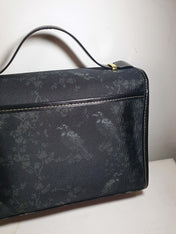 BLACK CROSSBODY FLAP BAG (Ravens/Blossoms print)