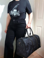 BLACK HOLDALL BAG (Ravens & Blossoms print)