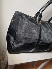 BLACK HOLDALL BAG (Ravens & Blossoms print)