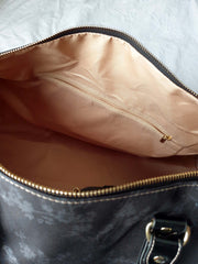 BLACK HOLDALL BAG (Ravens & Blossoms print)