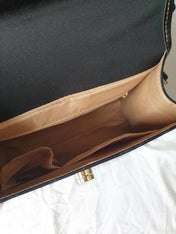 BLACK CROSSBODY FLAP BAG (Ravens/Blossoms print)