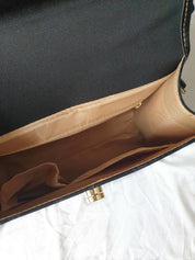 BLACK CROSSBODY FLAP BAG (Ravens/Blossoms print)