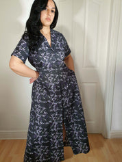 MAXI SHIRTDRESS (Black Ravens & Blossoms print)