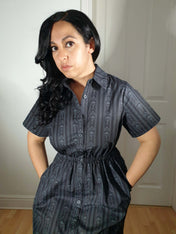 MIDI SHIRTDRESS (Baroque Skulls print)