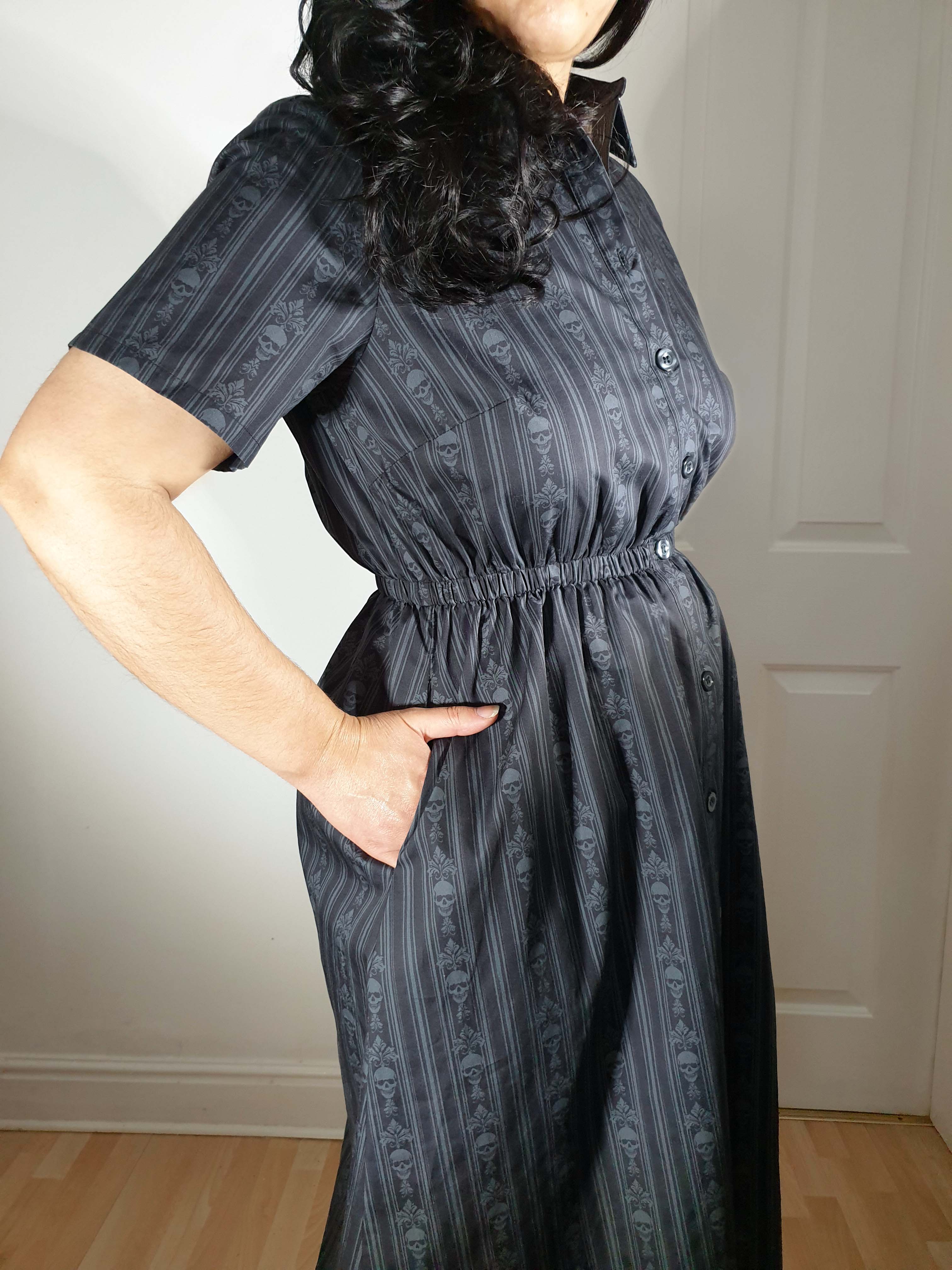 MIDI SHIRTDRESS (Baroque Skulls print)