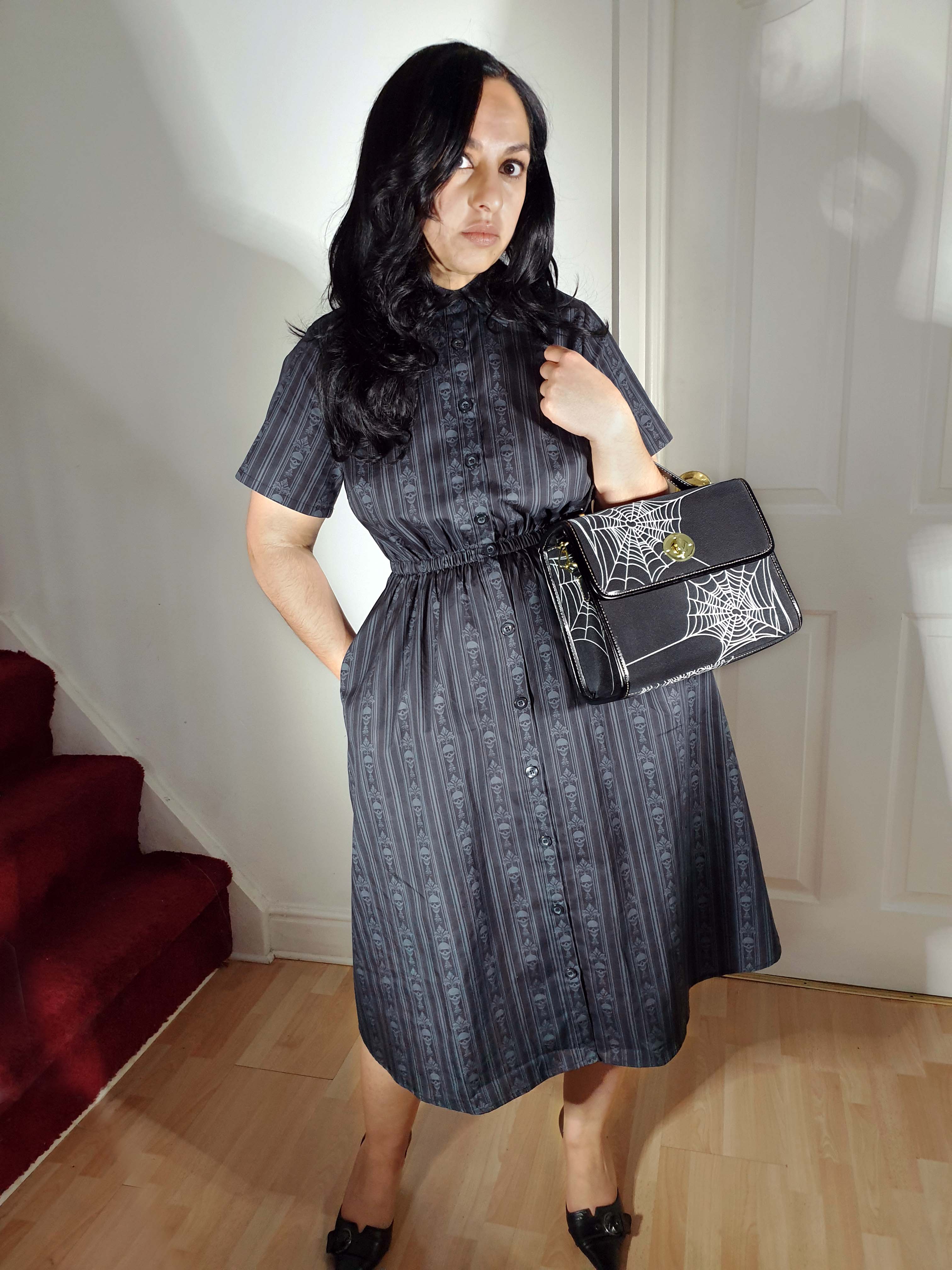 MIDI SHIRTDRESS (Baroque Skulls print)