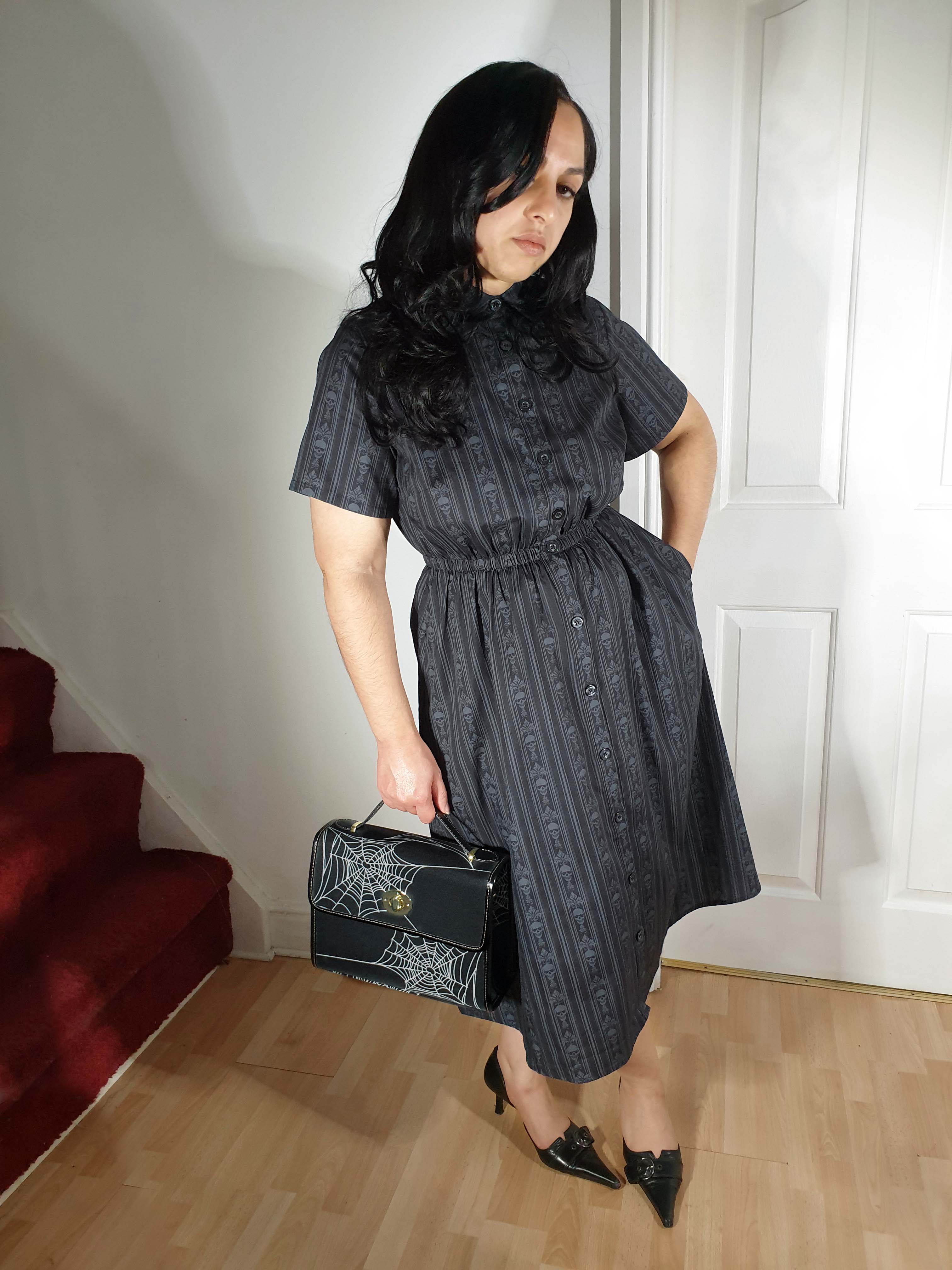 MIDI SHIRTDRESS (Baroque Skulls print)