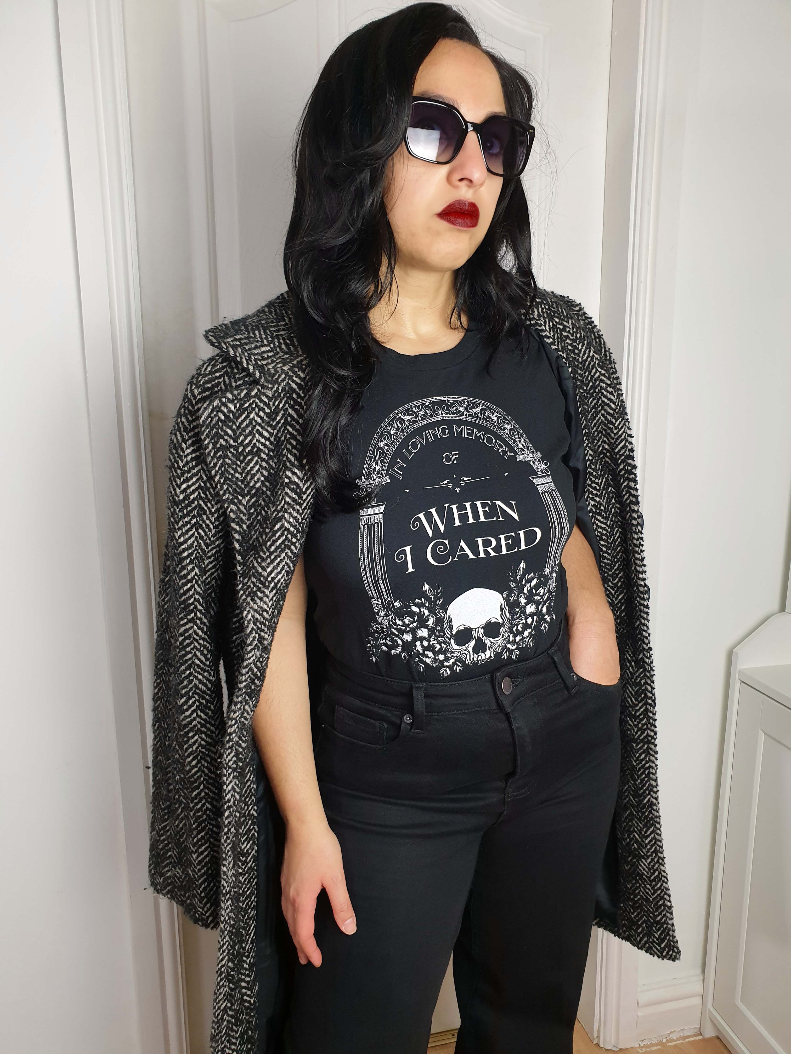 IN MEMORY OF WHEN I CARED t-shirt