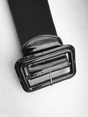 STRETCH WIDE BELT WITH GLOSSY BUCKLE