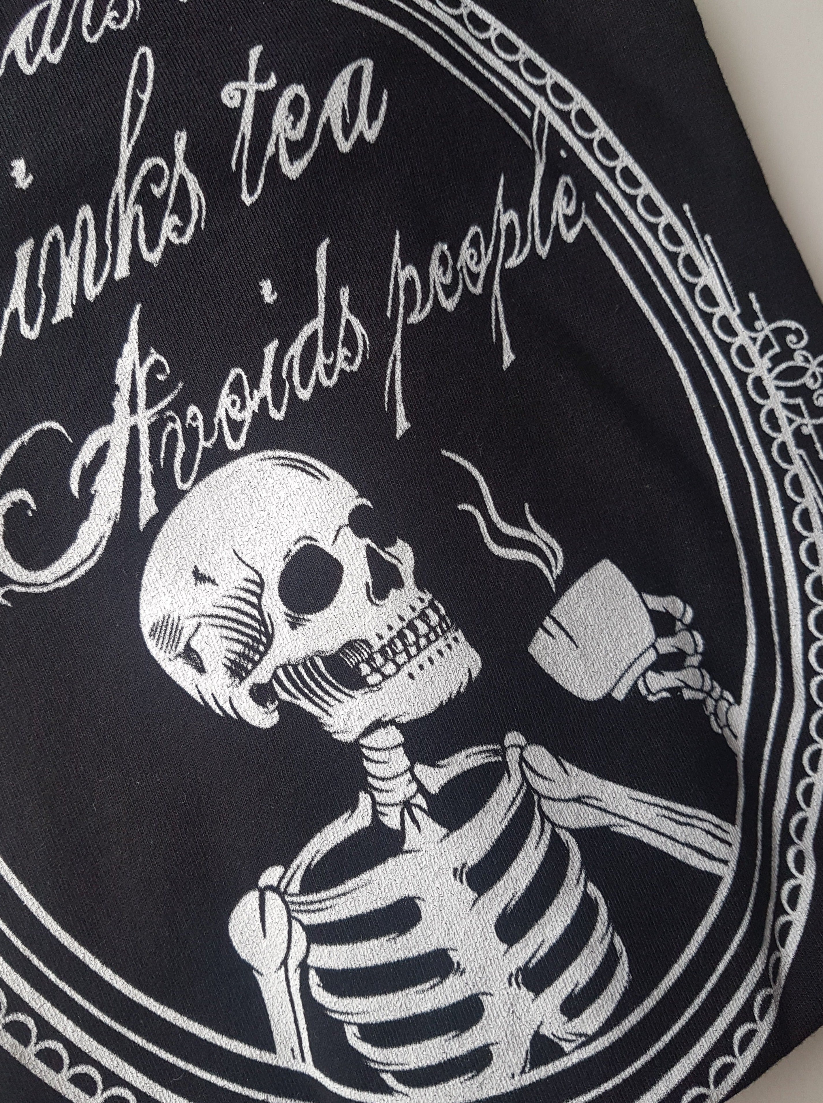 WEARS BLACK, DRINKS TEA, AVOIDS PEOPLE t-shirt