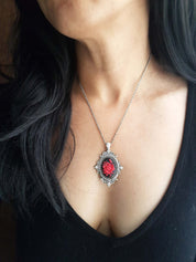 RED ROSE CAMEO JEWELLERY SET