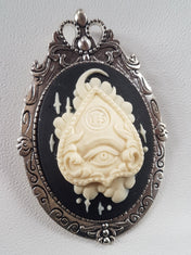 OUIJA PLANCHETTE CAMEO BROOCH