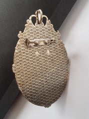 SKULL & ROSES CAMEO BROOCH - IMPERFECT ITEM