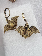 SMALL BATS CHARM EARRINGS | THEBLACKWARDROBE.COM.