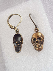 TINY SKULLS CHARM EARRINGS | THEBLACKWARDROBE.COM.