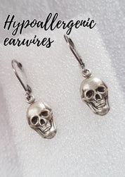 TINY SKULLS CHARM EARRINGS | THEBLACKWARDROBE.COM.