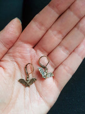 TINY BATS CHARM EARRINGS | THEBLACKWARDROBE.COM.