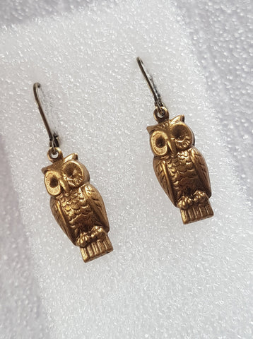 SMALL OWLS CHARM EARRINGS | THEBLACKWARDROBE.COM.