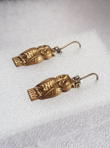 SMALL OWLS CHARM EARRINGS | THEBLACKWARDROBE.COM.