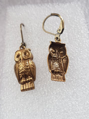 SMALL OWLS CHARM EARRINGS | THEBLACKWARDROBE.COM.