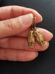 SMALL OWLS CHARM EARRINGS | THEBLACKWARDROBE.COM.