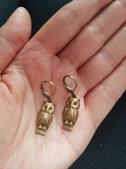 SMALL OWLS CHARM EARRINGS | THEBLACKWARDROBE.COM.