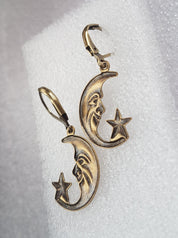 SMALL HALF-MOONS CHARM EARRINGS | THEBLACKWARDROBE.COM.