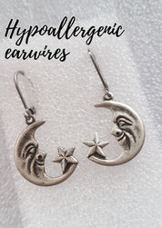 SMALL HALF-MOONS CHARM EARRINGS | THEBLACKWARDROBE.COM.