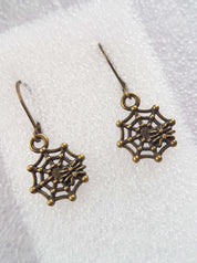 SMALL SPIDERWEB CHARM EARRINGS | THEBLACKWARDROBE.COM.