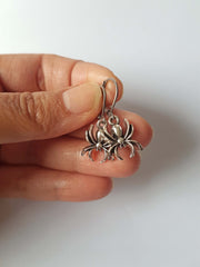 (silver-finish) SMALL SPIDERS CHARM EARRINGS | THEBLACKWARDROBE.COM.