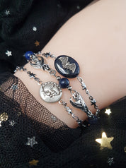 DAINTY STARS-CHAIN CELESTIAL BRACELET | THEBLACKWARDROBE.COM.