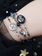 DAINTY STARS-CHAIN CELESTIAL BRACELET | THEBLACKWARDROBE.COM.