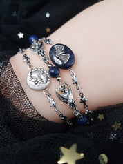 DAINTY STARS-CHAIN CELESTIAL BRACELET | THEBLACKWARDROBE.COM.