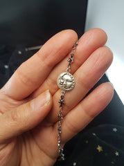 DAINTY STARS-CHAIN CELESTIAL BRACELET | THEBLACKWARDROBE.COM.