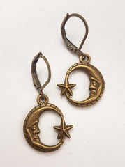 SMALL CRESCENT MOONS CHARM EARRINGS | THEBLACKWARDROBE.COM.