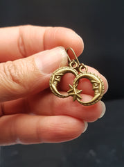 SMALL CRESCENT MOONS CHARM EARRINGS | THEBLACKWARDROBE.COM.