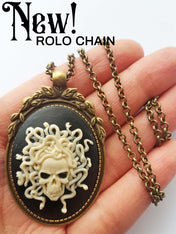 MEDUSA SKULL CAMEO NECKLACE