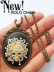 MEDUSA SKULL CAMEO NECKLACE