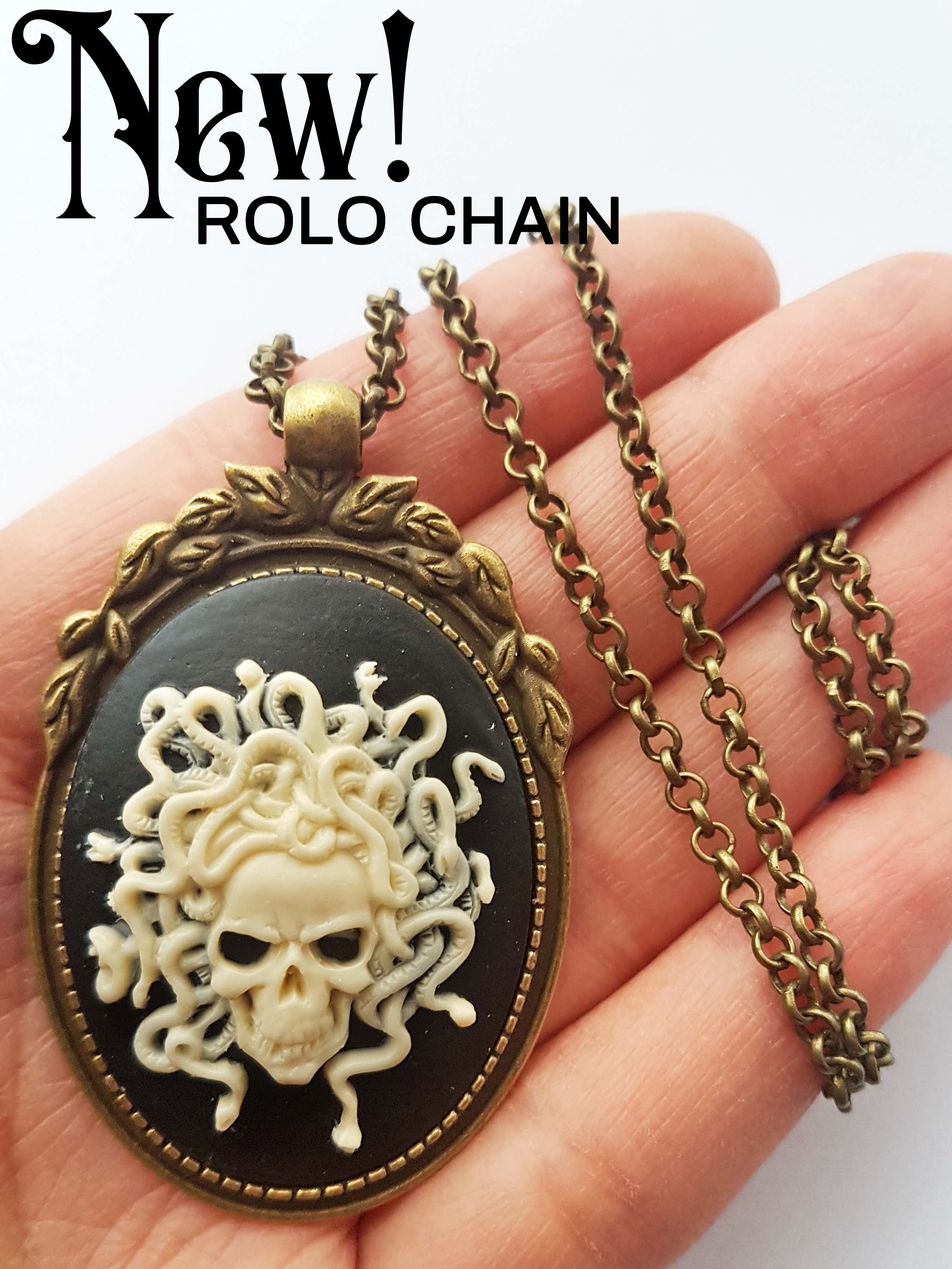 MEDUSA SKULL CAMEO NECKLACE