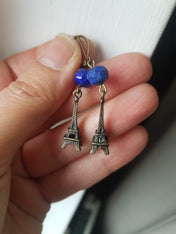 EIFFEL TOWER EARRINGS WITH LAPISLAZULIS